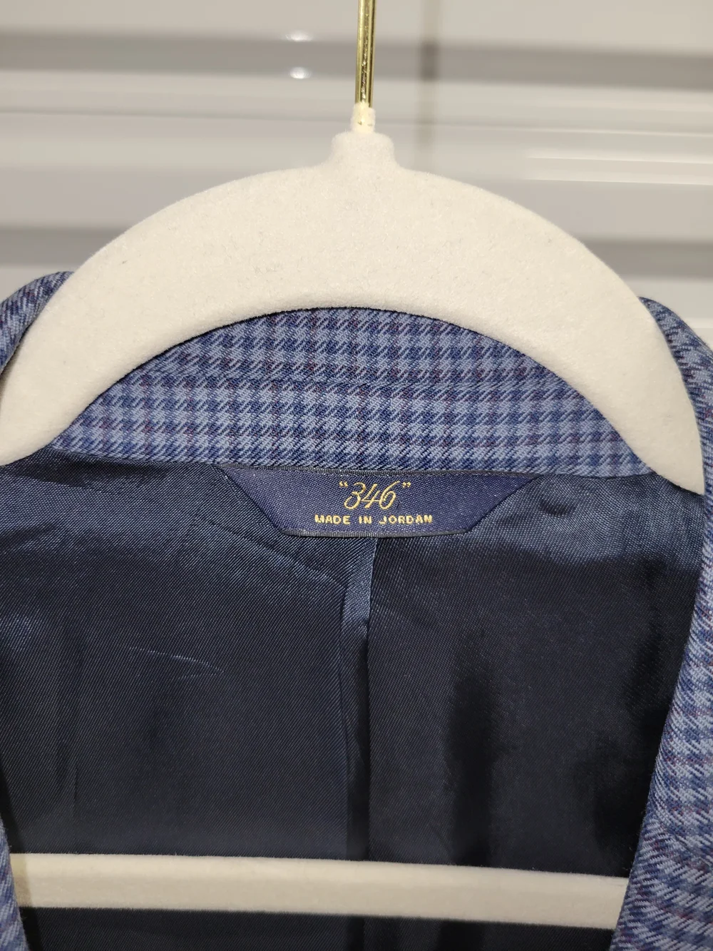Men's Blue Micro-Check Blazer
